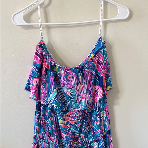 Lilly Pulitzer Ailsie Jumpsuit True Blue Seas Size Medium - Picture 3 of 10